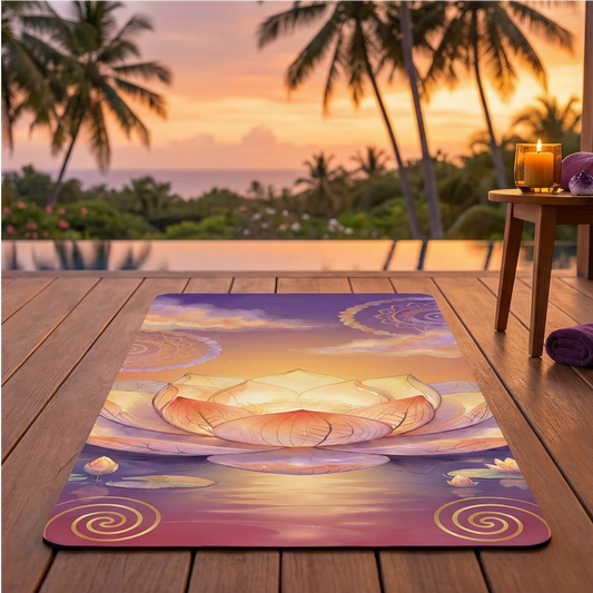 Lotus Sunrise Rubber Yoga Mat