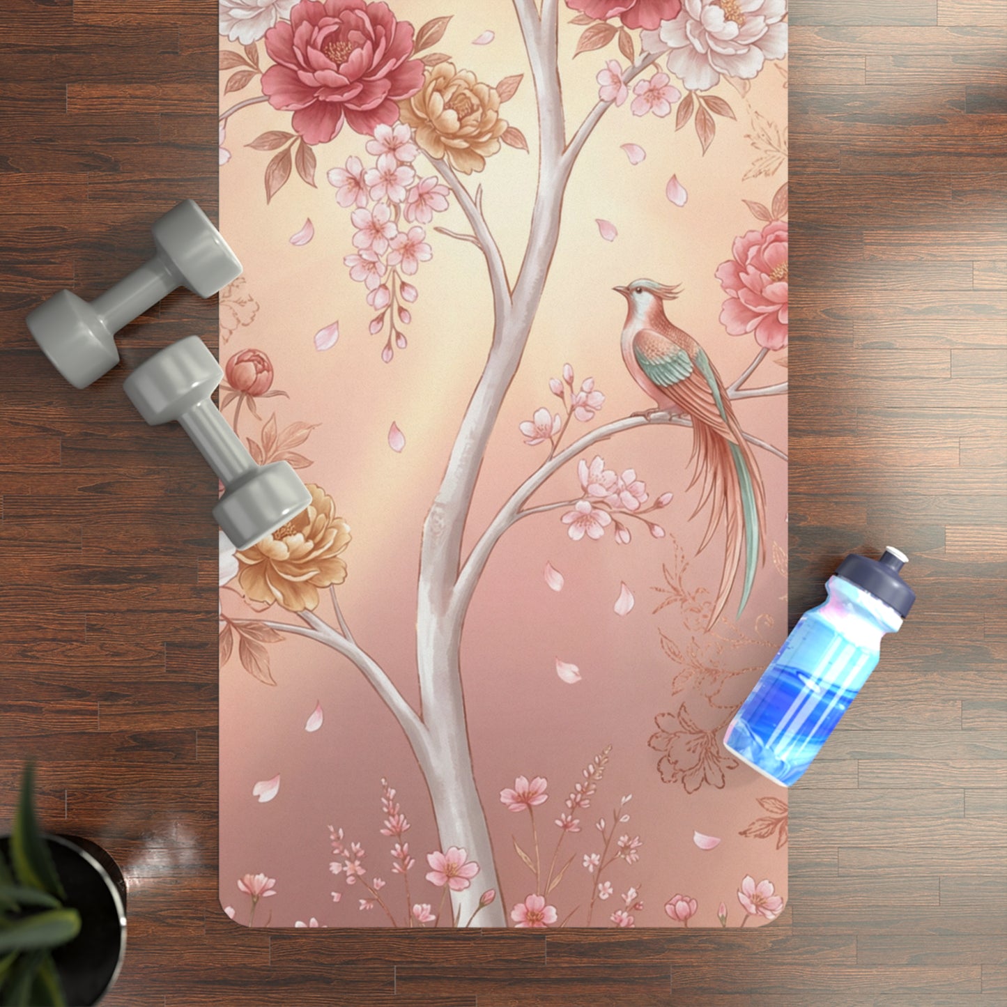 Floral Bird Rubber Yoga Mat