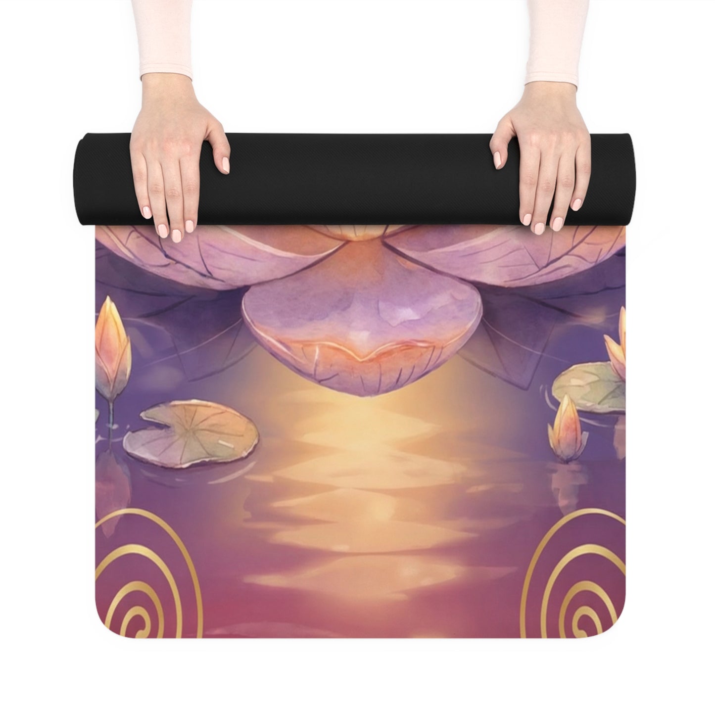 Lotus Sunrise Rubber Yoga Mat