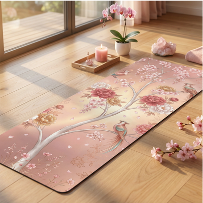 Floral Bird Rubber Yoga Mat