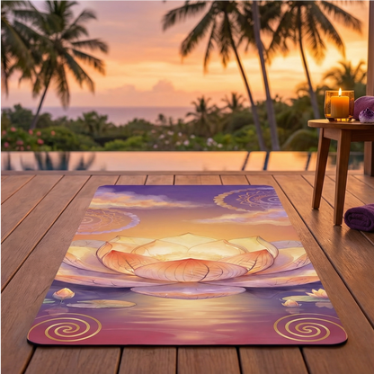 Lotus Sunrise Rubber Yoga Mat